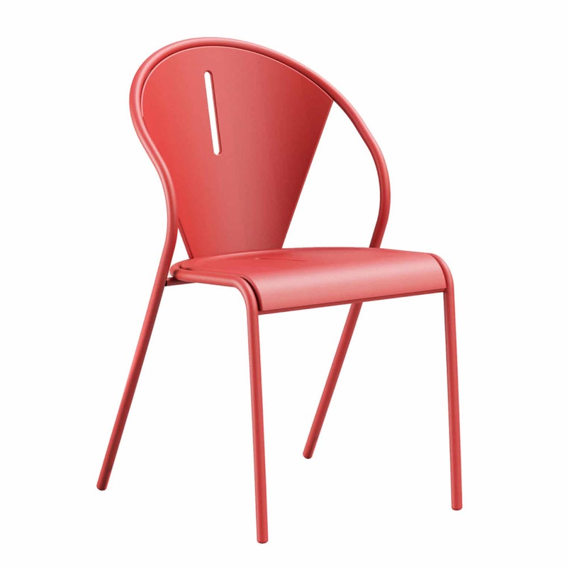 emu Code Side Chair-Red & Iron