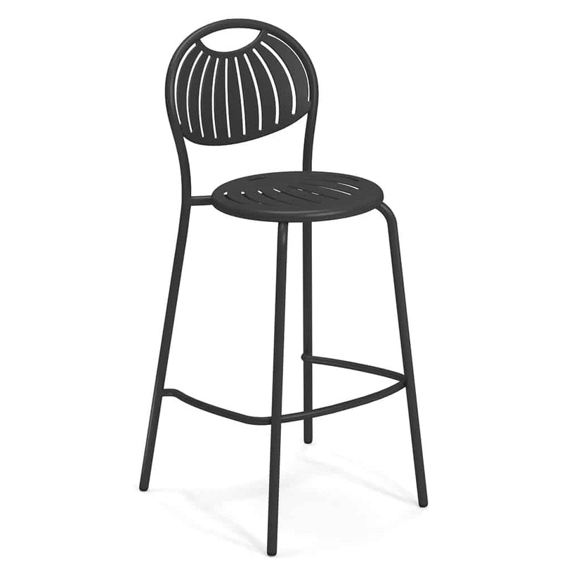 emu Coupole Bar Stool-Iron & Gray & Curry Yellow