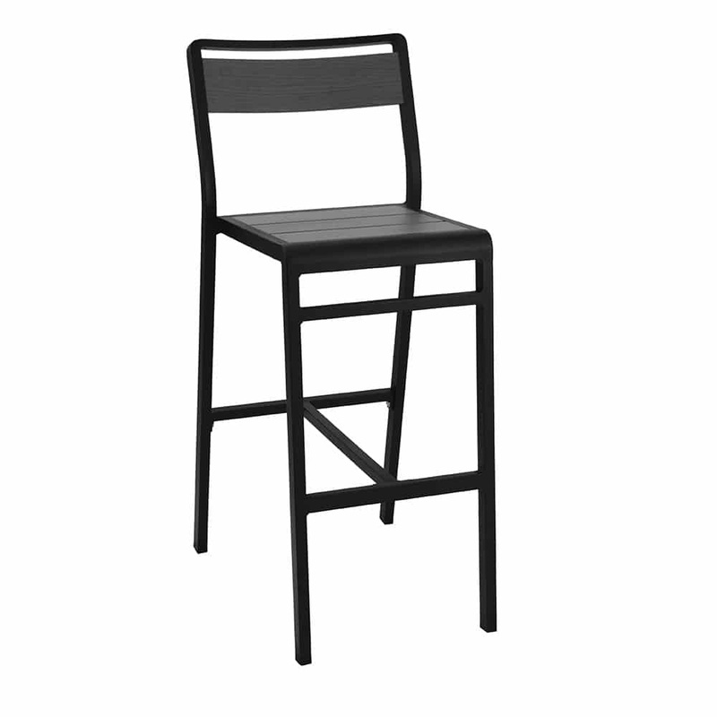 emu Sid Bar Stool-Black/Grey & Iron/Walnut & Brushed Aluminum/Oak & Brushed Aluminum/Wenge