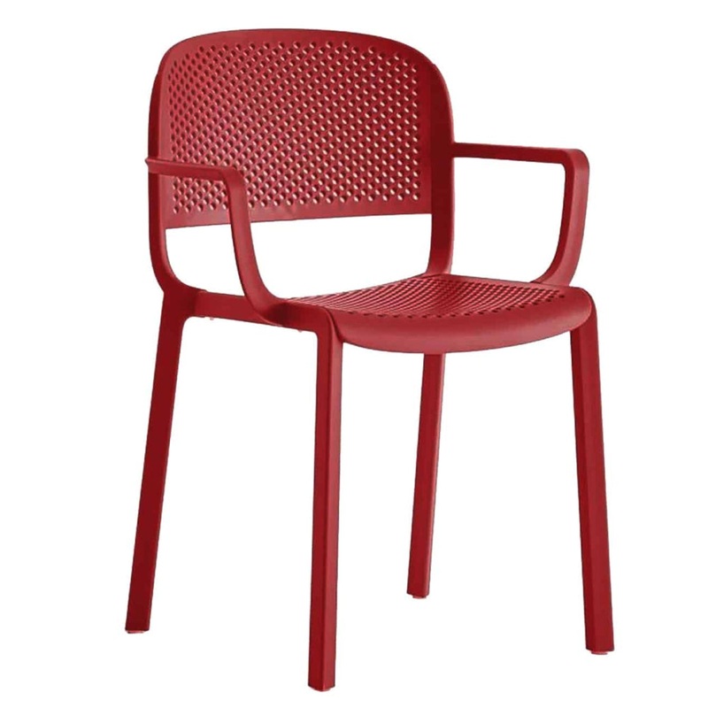 emu Dome Arm Chair-Antracite & Beige & Red