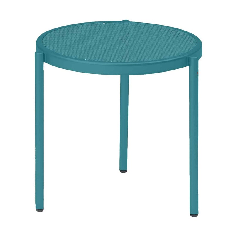 emu Disco Side Table-Blue & Bronze & Cement & Iron