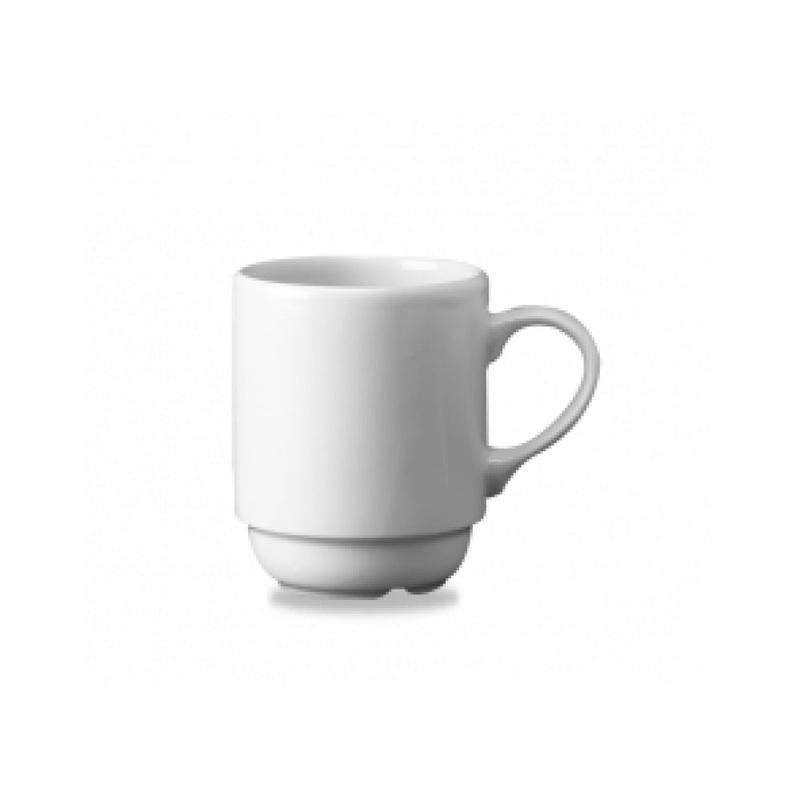 Churchill 10 Oz. Super Vitrified White Holloware Stacking Mug – 24/Case – WH MSS1