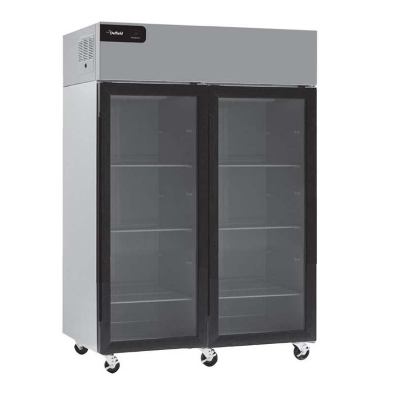 (USED) Delfield GBR2P-G 55 Top Mount Glass 2-Door Reach-In Refrigerator