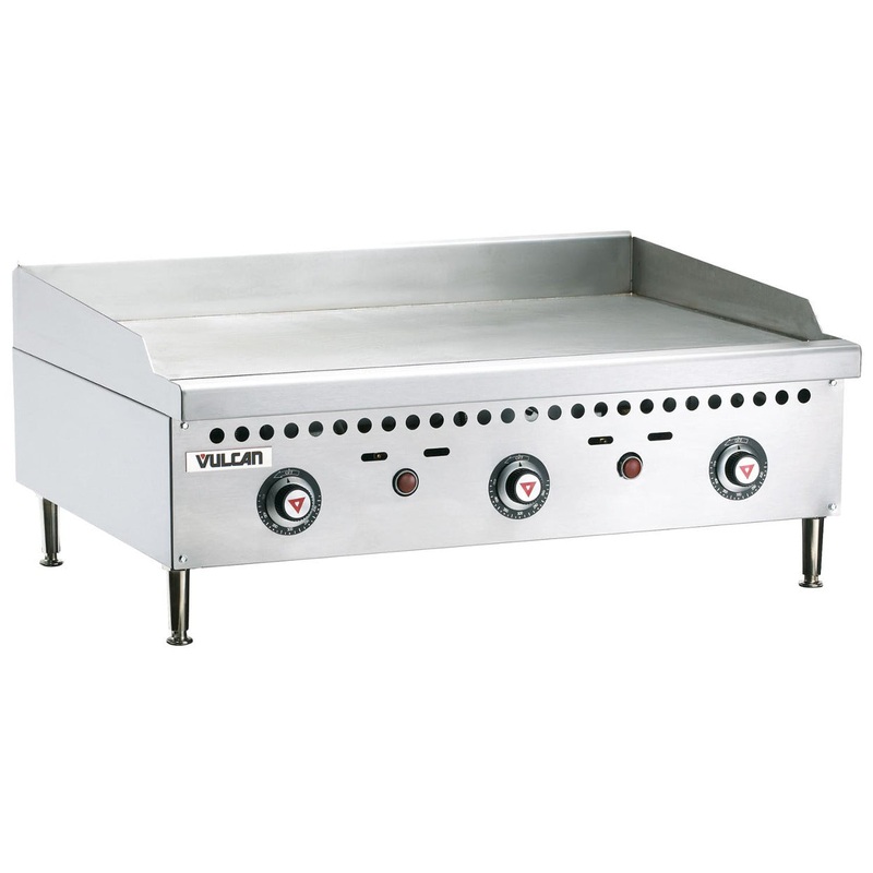 (USED) Vulcan VCRG36-T Restaurant Series 36 Natural Gas Griddle With Thermostatic Control – 75,000 BTU