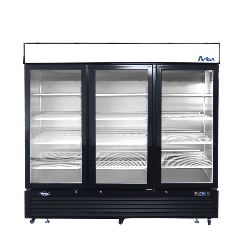 (USED) Atosa MCF8724 81 Bottom Mount 3 Glass Door Refrigerated Merchandiser – 69.5 Cu. Ft.
