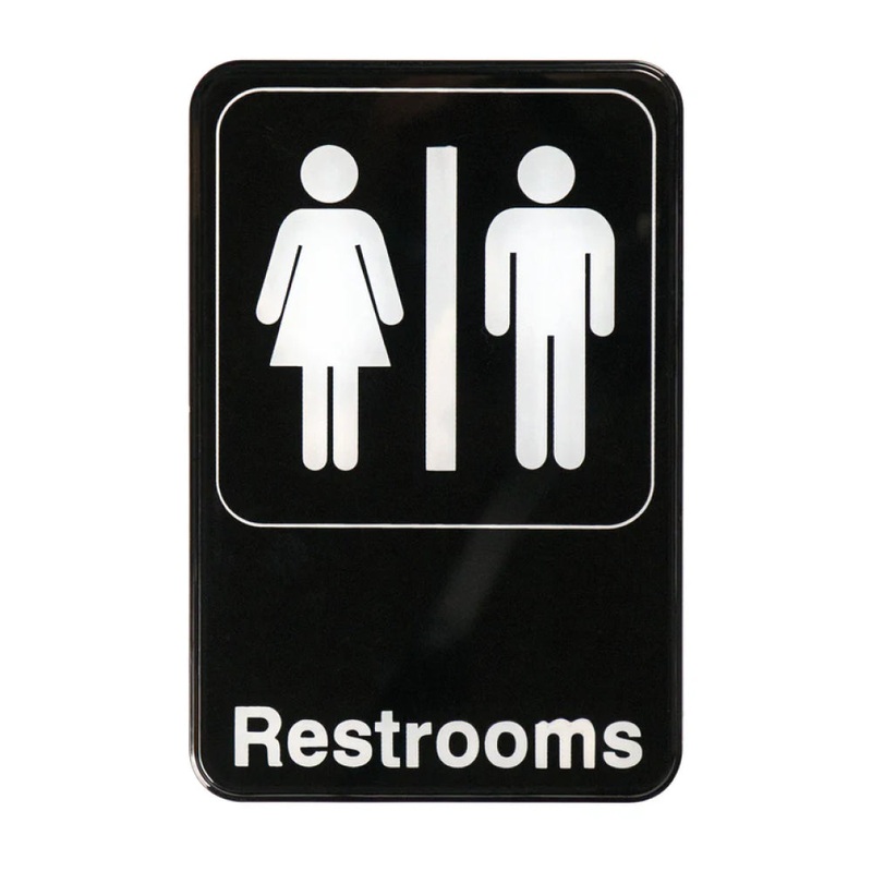Winco SGN-603 6 x 9 Informational Sign with Braille – Restrooms