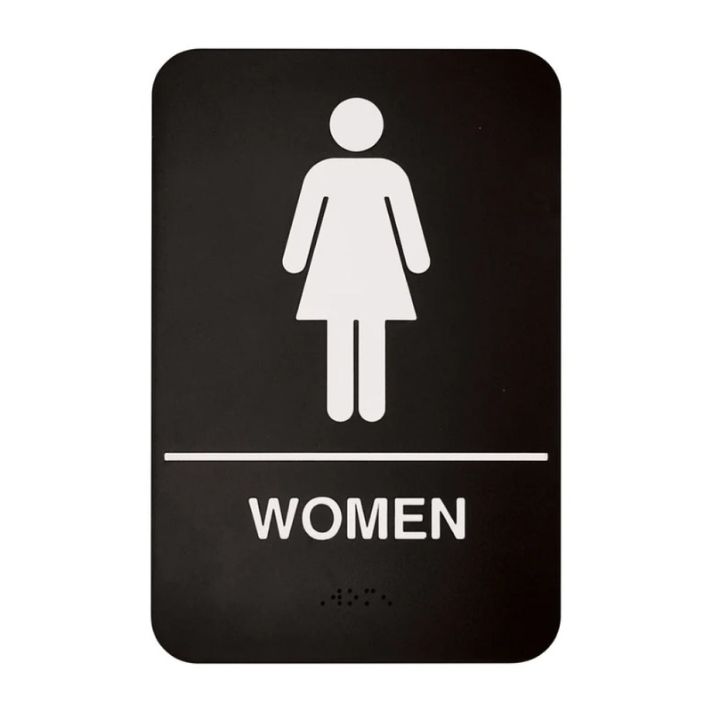Winco SGN-606 6 x 9 Informational Sign with Braille – Women