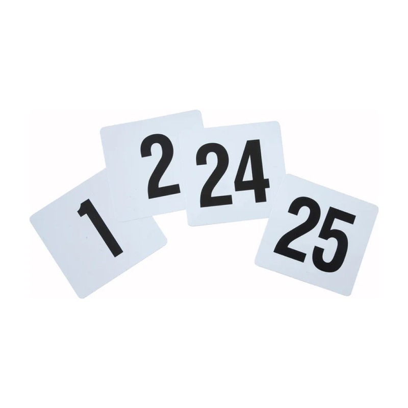 Winco TBN-25 Double-Sided Plastic Table Numbers, Set 1 – 25