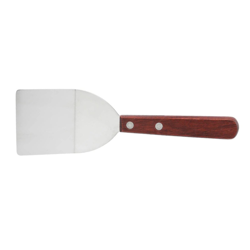 Winco TN32 2 x 2.25 Solid Blade Turner with Wood Handle