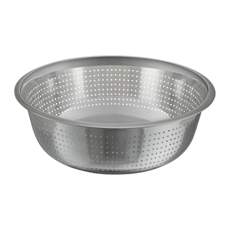 Winco CCOD-15S 15 Stainless Steel Chinese Style Colander with Fine Drain Holes & No Base