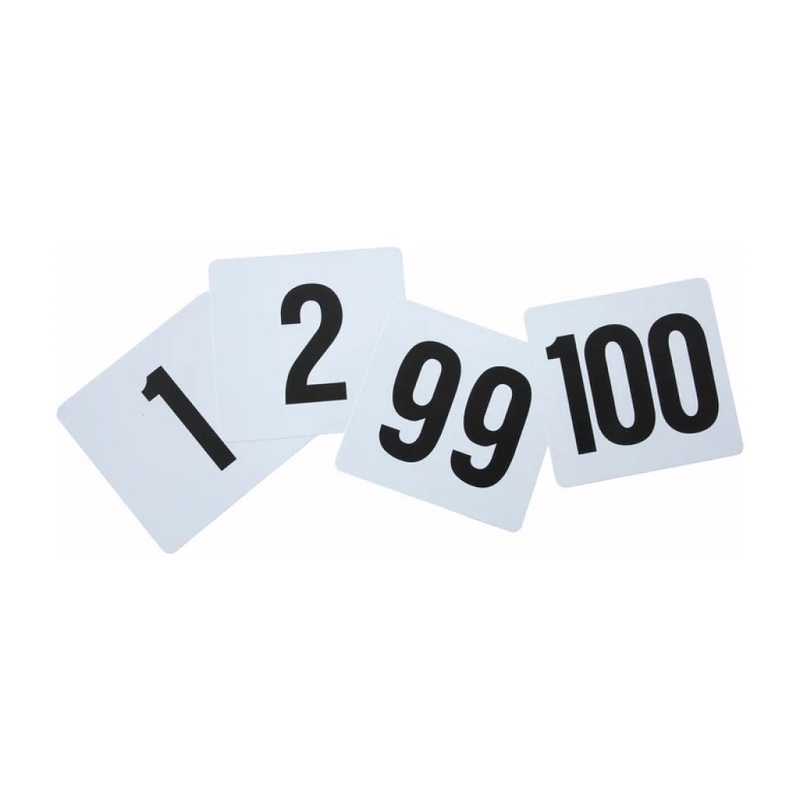 Winco TBN-100 Double-Sided Plastic Table Numbers, Set 1 – 100