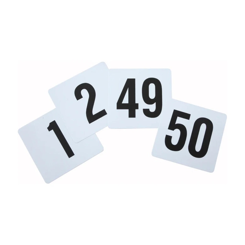 Winco TBN-50 Double-Sided Plastic Table Numbers, Set 1 – 50