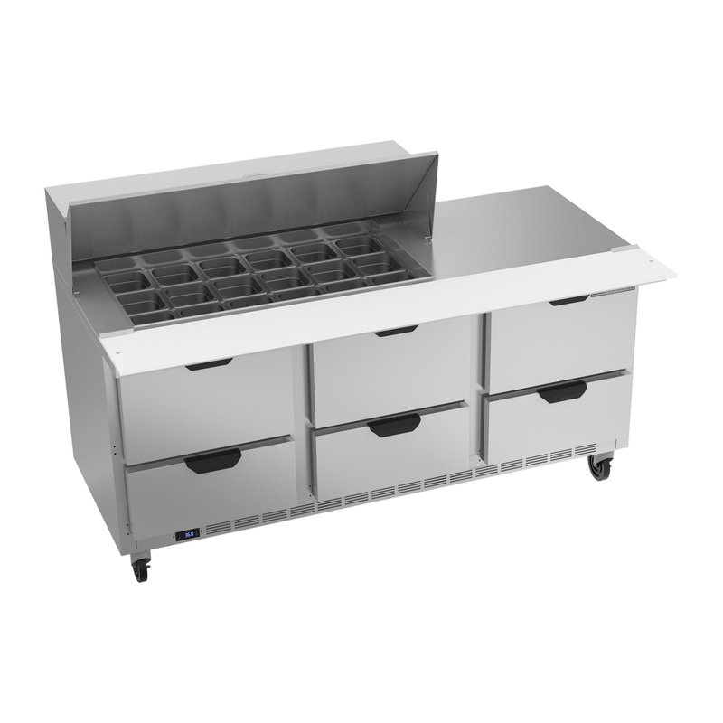 (DEMO) Beverage-Air SPED72HC-18M-6 72 6-Drawer Mega Top Sandwich Prep Table
