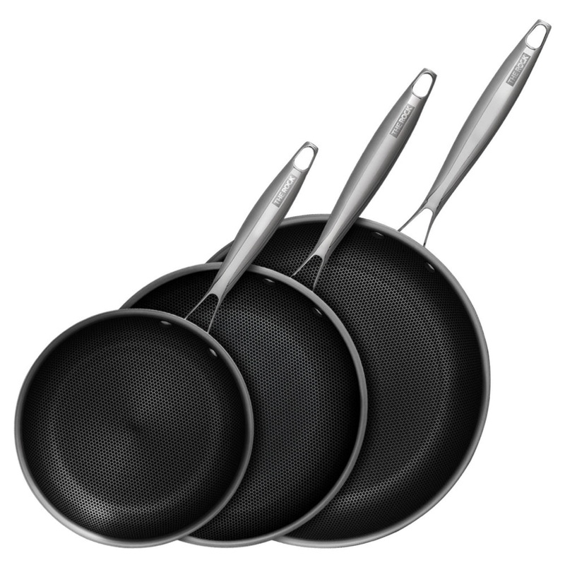 Starfrit The Rock Clad 3-Piece Tri-Ply Fry Pan Set – 0311570020000