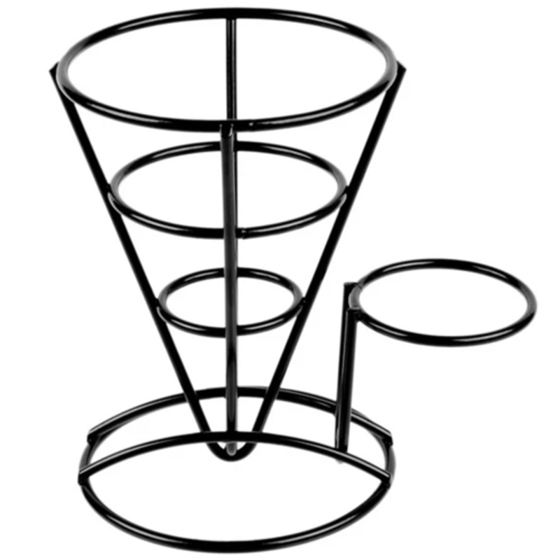 Black Fry Cone with 1 ring – 5 dia x 7h w/ 2 3/4 ring