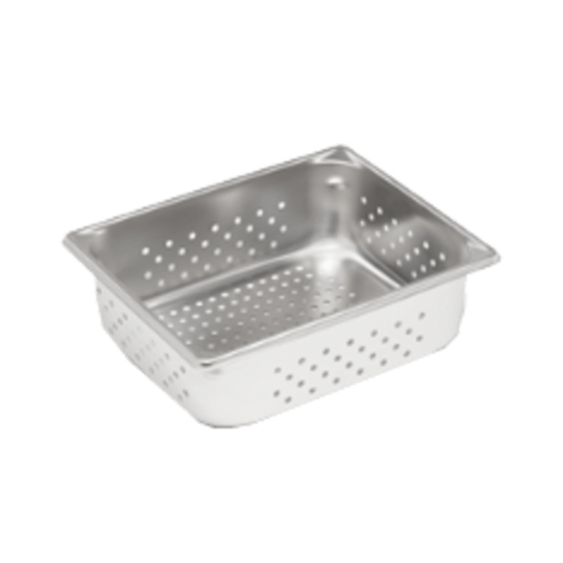 1/2 Size, 4 Deep, PERFORATED Steam Table Pan, Stainless Steel